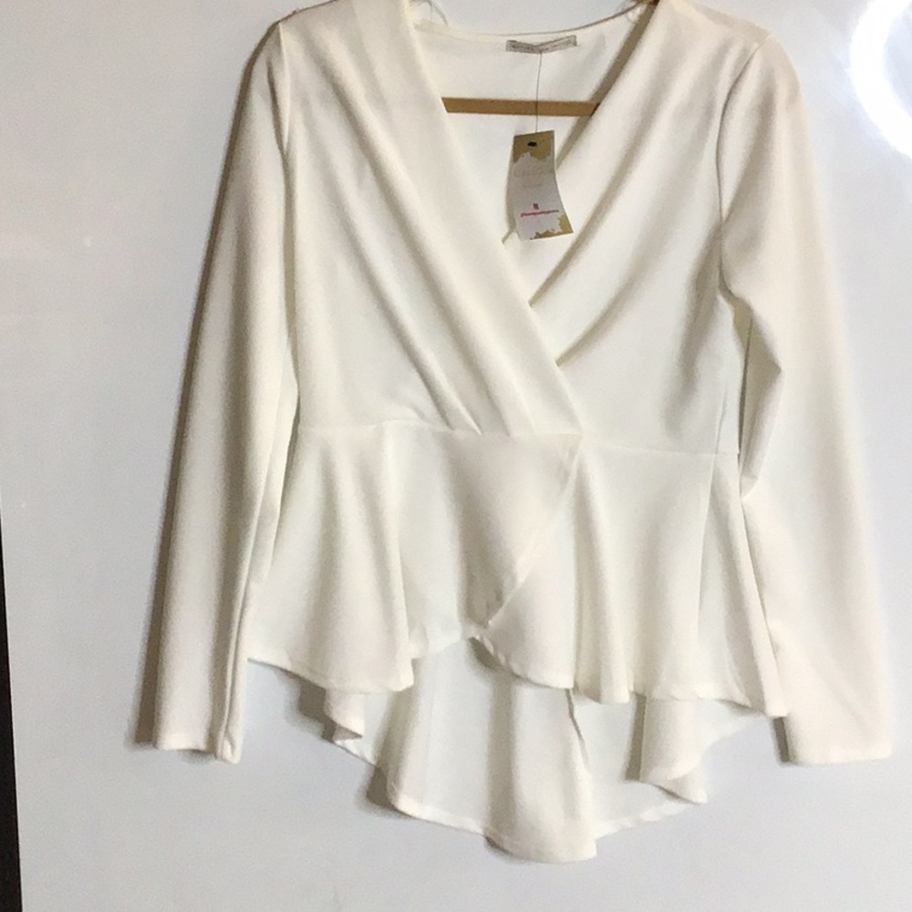 Glitz n Glam long sleeve peplum top